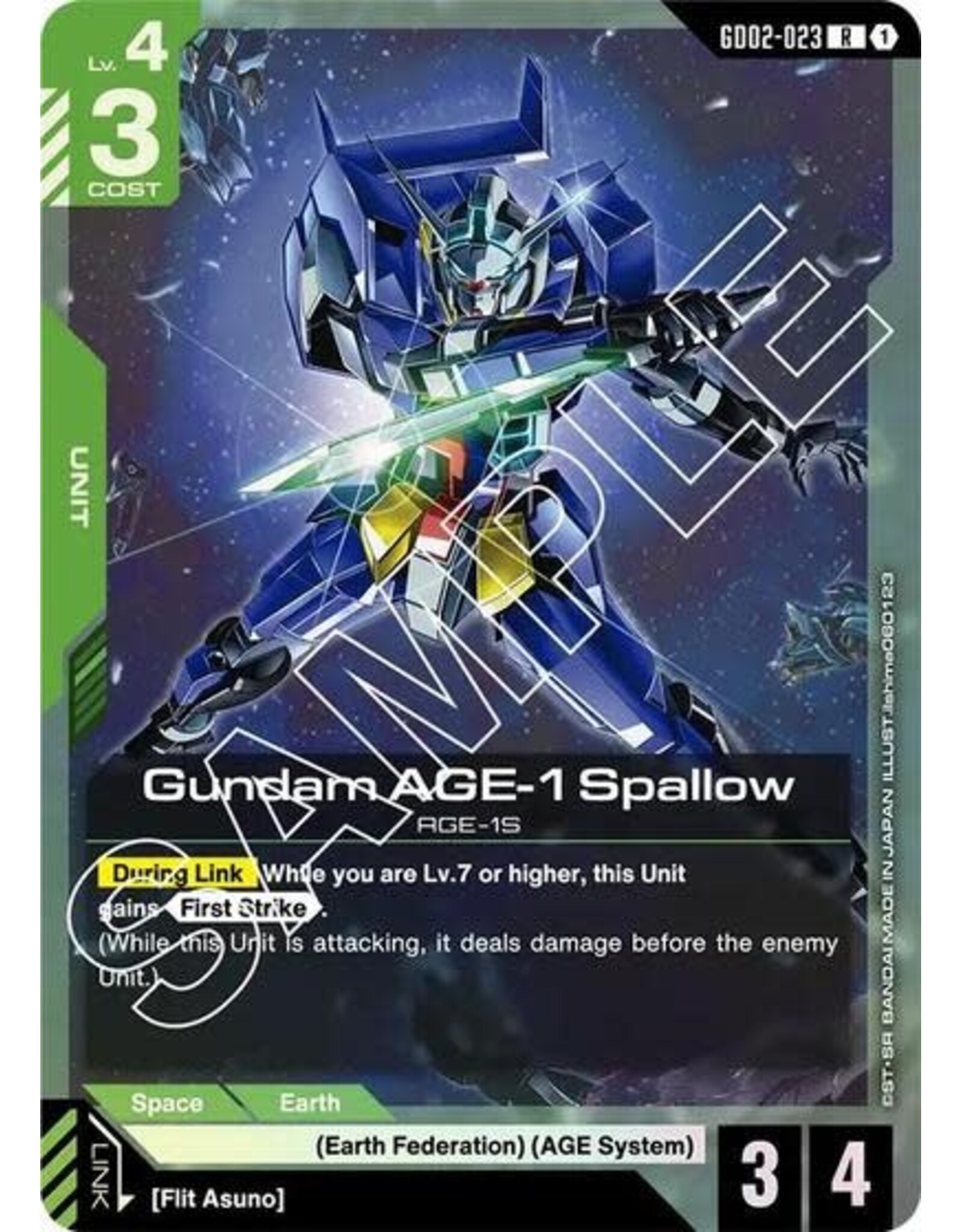 Gundam AGE-1 Spallow - GD02-023 (Holofoil, Rare)