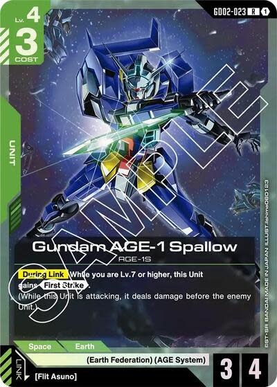 Gundam AGE-1 Spallow - GD02-023 (Holofoil, Rare)