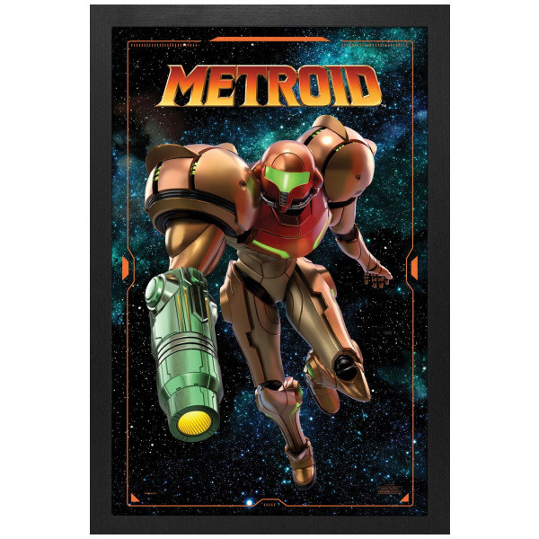 Pyramid America Metroid - Samus Floating 11" x 17" Framed Print