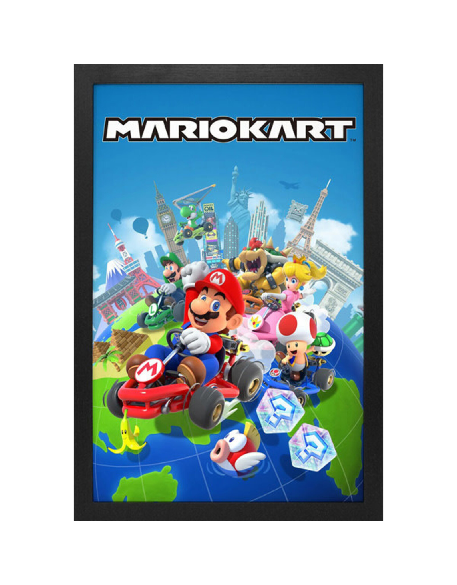 Pyramid America Super Mario Bros. - Super Mario Globe 11" x 17" Framed Print