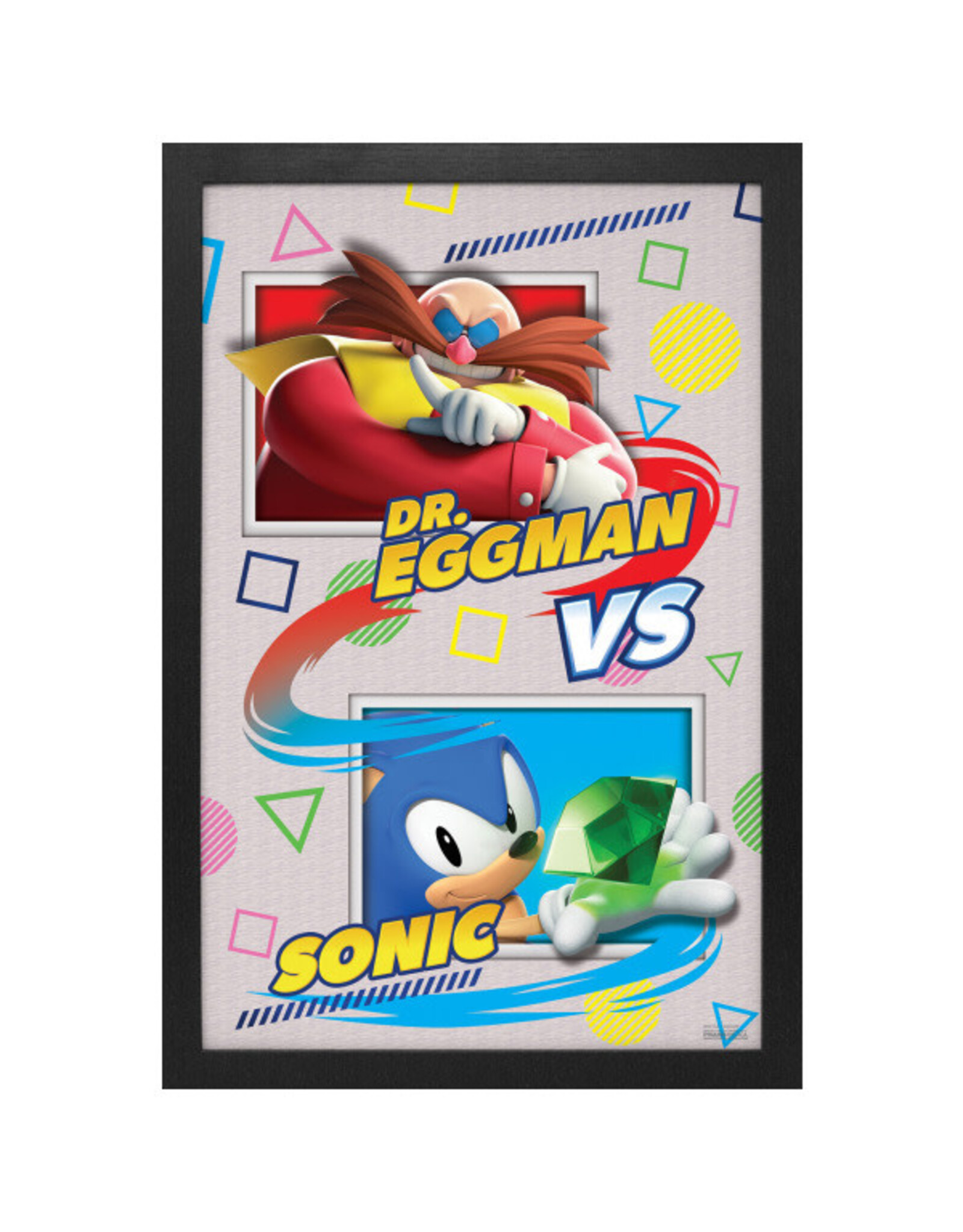 Pyramid America Sonic Superstars - Dr. Eggman Vs. Sonic - 11"x17" Framed Print