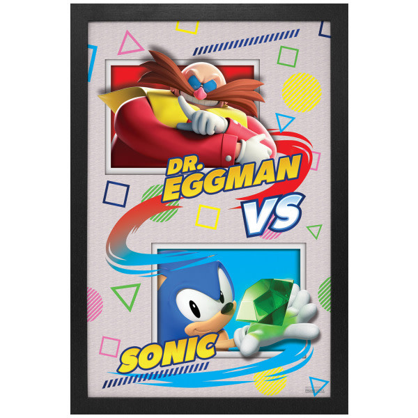 Pyramid America Sonic Superstars - Dr. Eggman Vs. Sonic - 11"x17" Framed Print