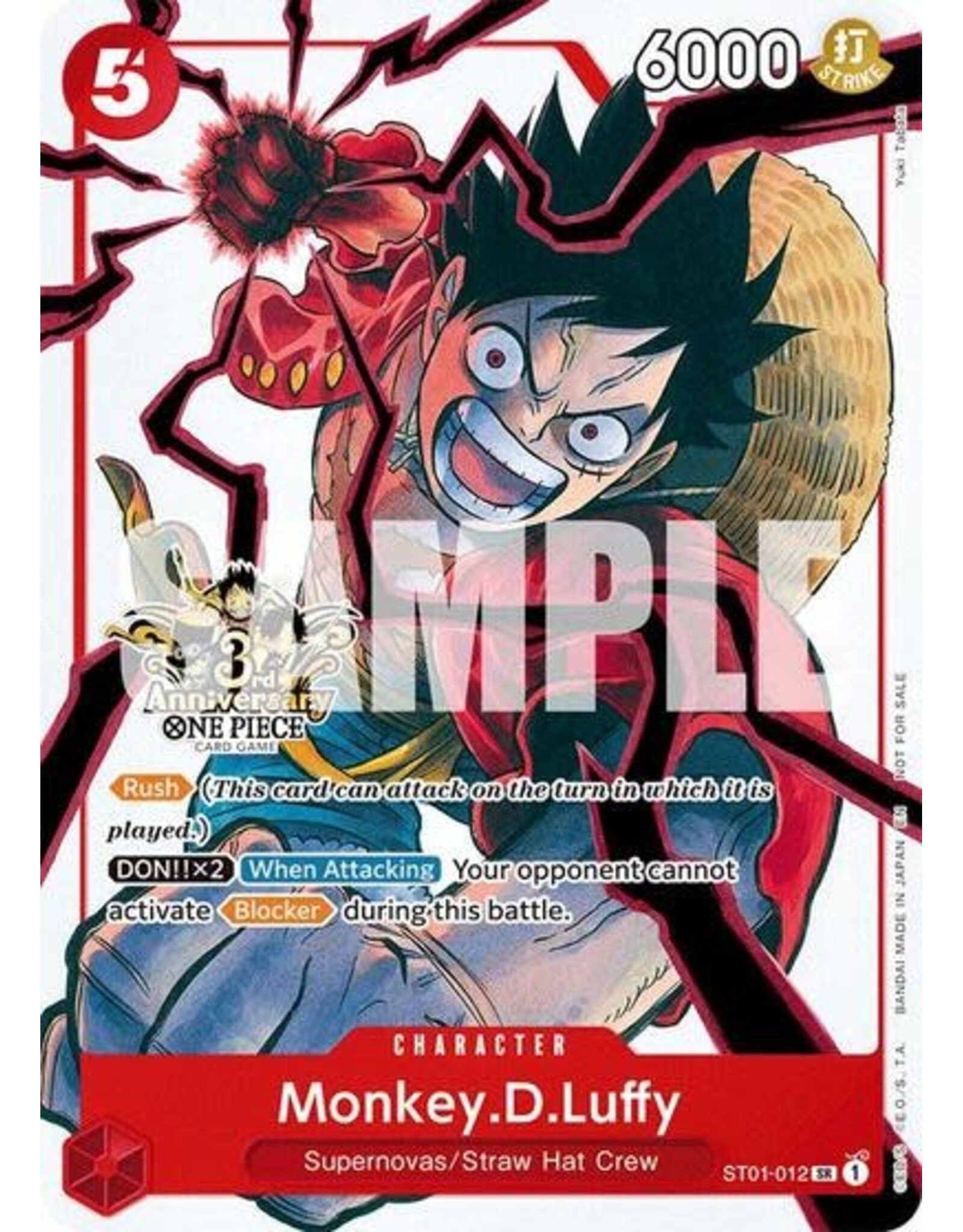 Monkey.D.Luffy - ST01-012 (3rd Anniversary Tournament 3 Brothers Pack) (Anniversary Event) (Normal, SR)