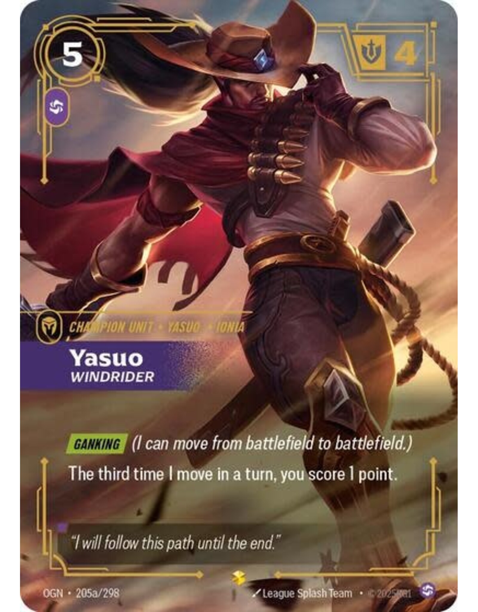 Yasuo - Windrider (Alternate Art) - 205a/298 (Foil, Showcase)
