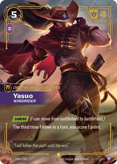 Yasuo - Windrider (Alternate Art) - 205a/298 (Foil, Showcase)