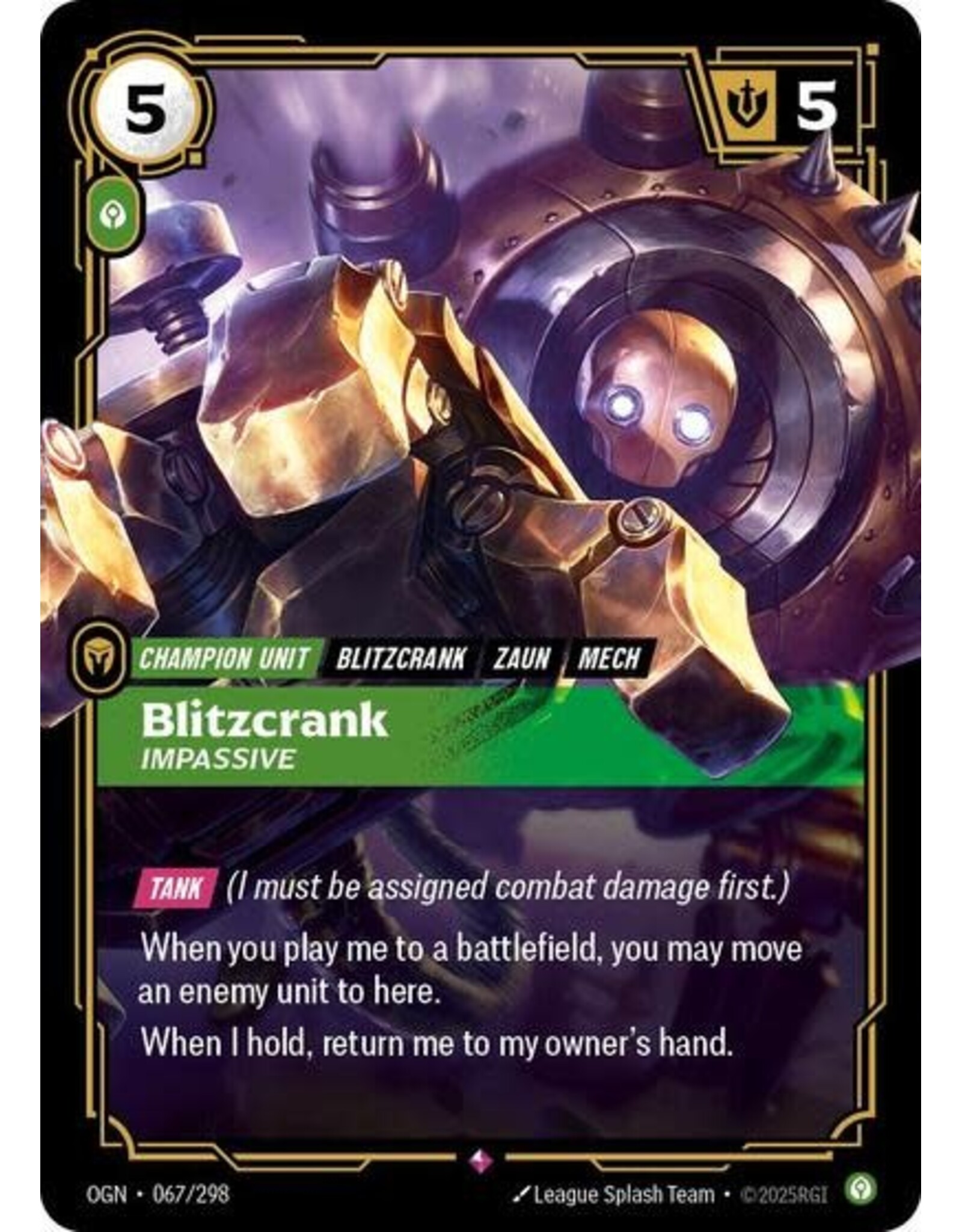 Blitzcrank - Impassive - 067/298 (Foil, Rare)