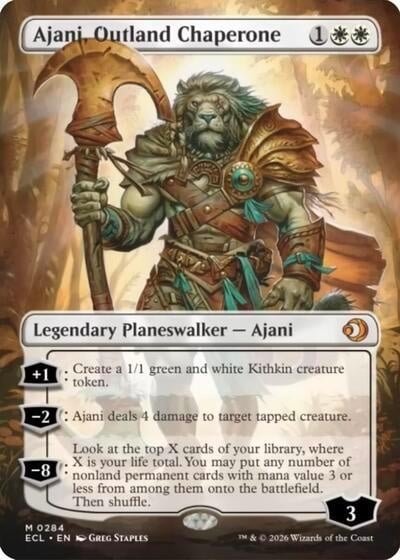 Ajani, Outland Chaperone (Borderless) - 284 (Foil, M)