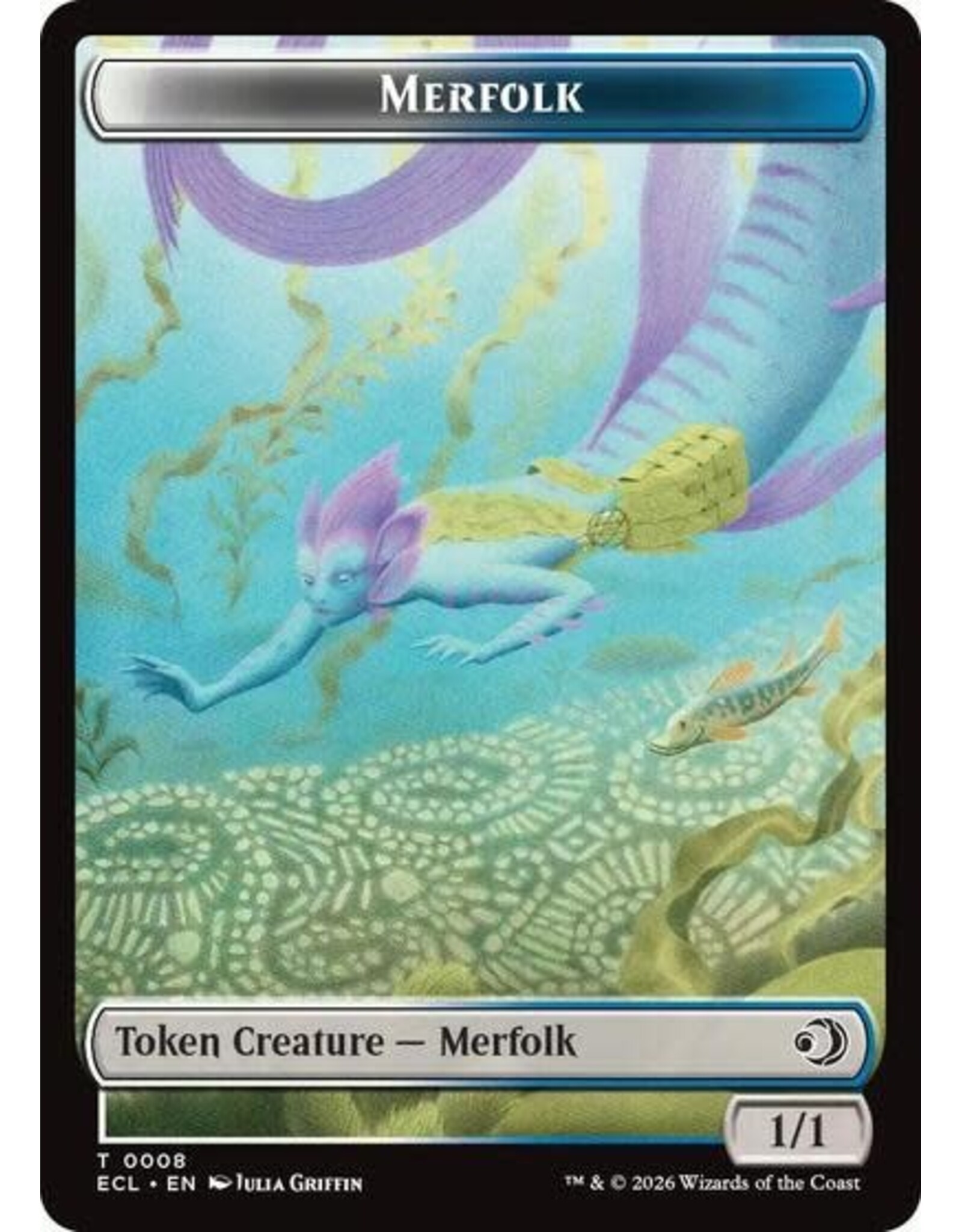 Merfolk // Worm Double-Sided Token - 8 // 9 (Foil, T)