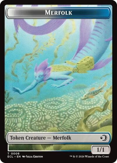 Merfolk // Worm Double-Sided Token - 8 // 9 (Foil, T)