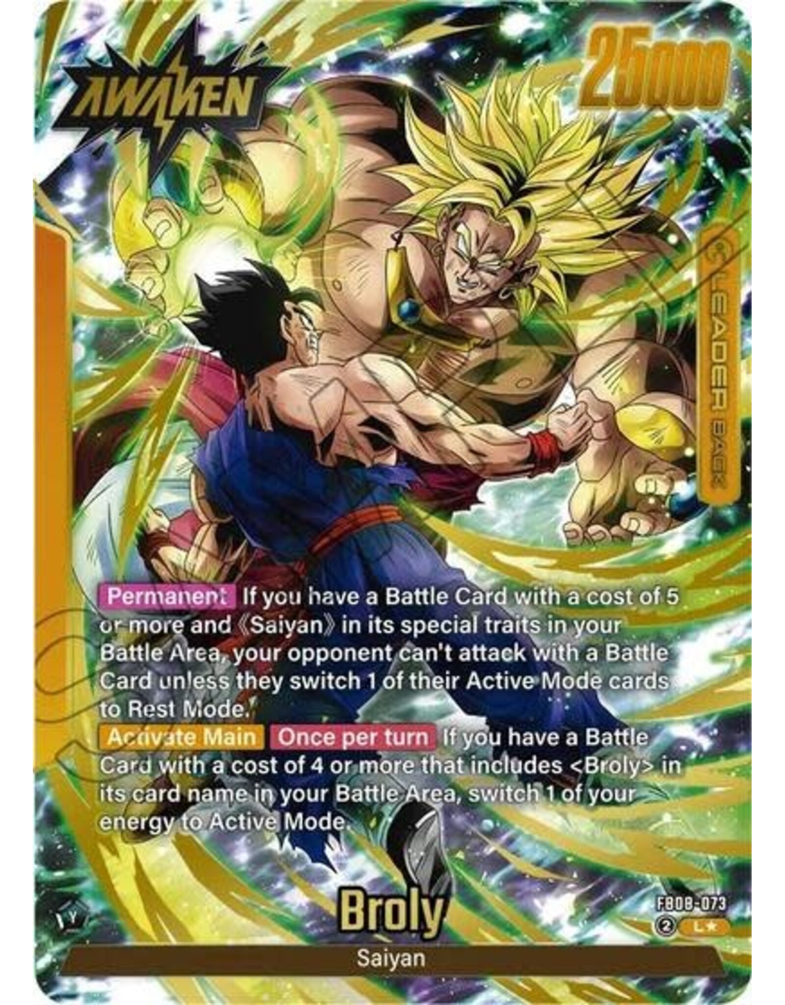 Broly - FB08-073 (Alternate Art) (Holofoil, Leader)