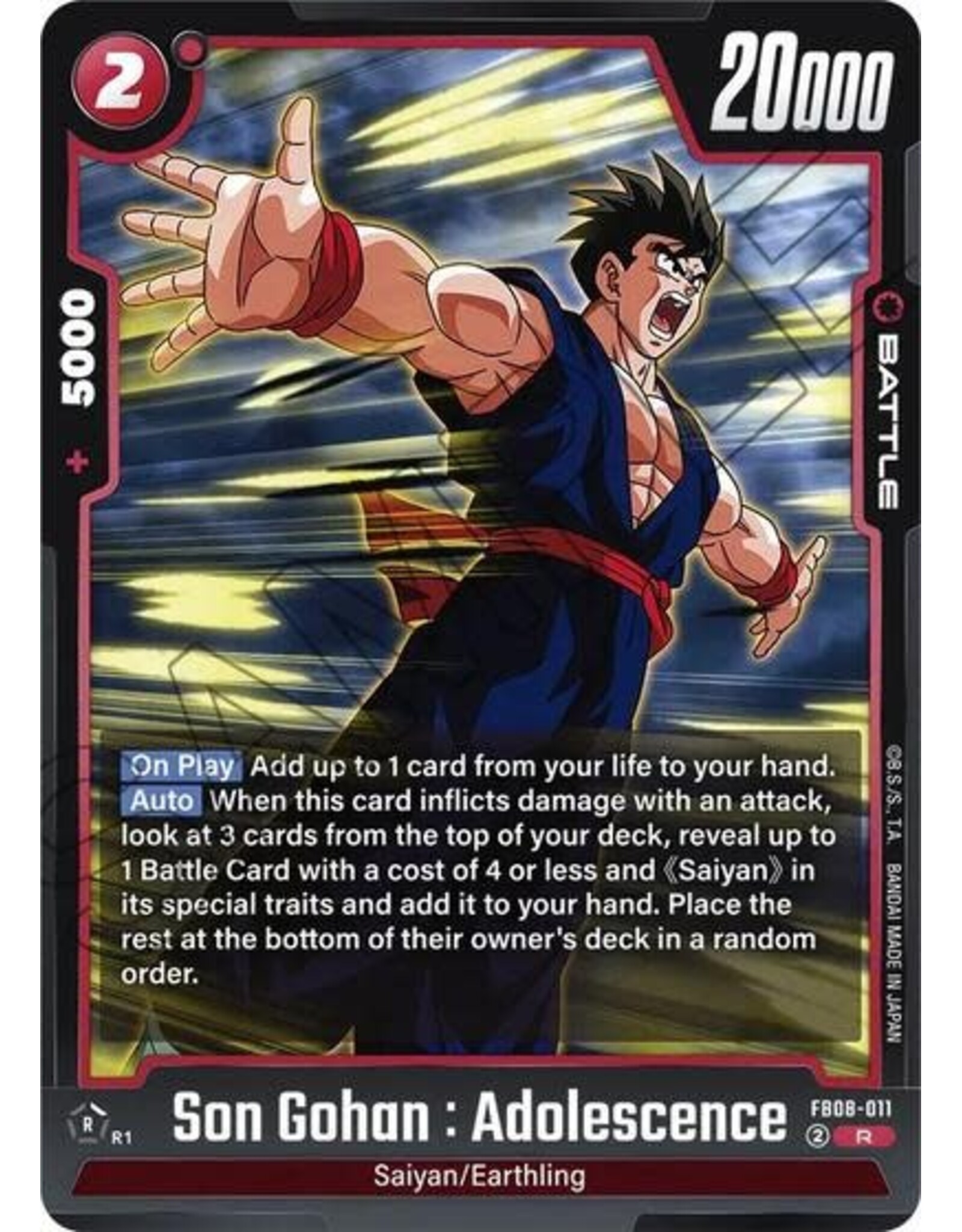 Son Gohan : Adolescence - FB08-011 (Holofoil, Rare)