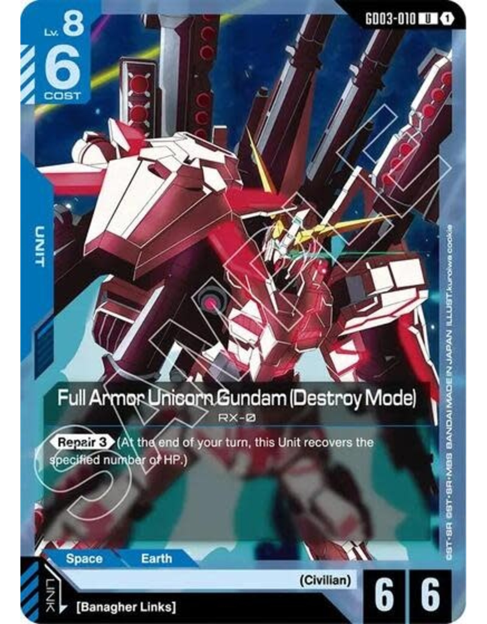 Full Armor Unicorn Gundam (Destroy Mode) - GD03-010 (Normal, Uncommon)