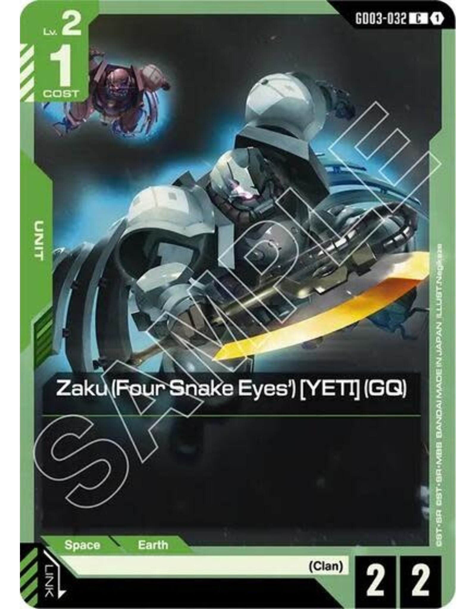 Zaku (Four Snake Eyes') [YETI] (GQ) - GD03-032 (Normal, Common)