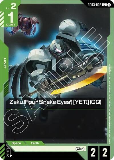 Zaku (Four Snake Eyes') [YETI] (GQ) - GD03-032 (Normal, Common)