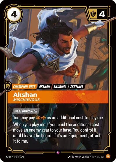 Akshan - Mischievous - 109/221 (Foil, Rare)