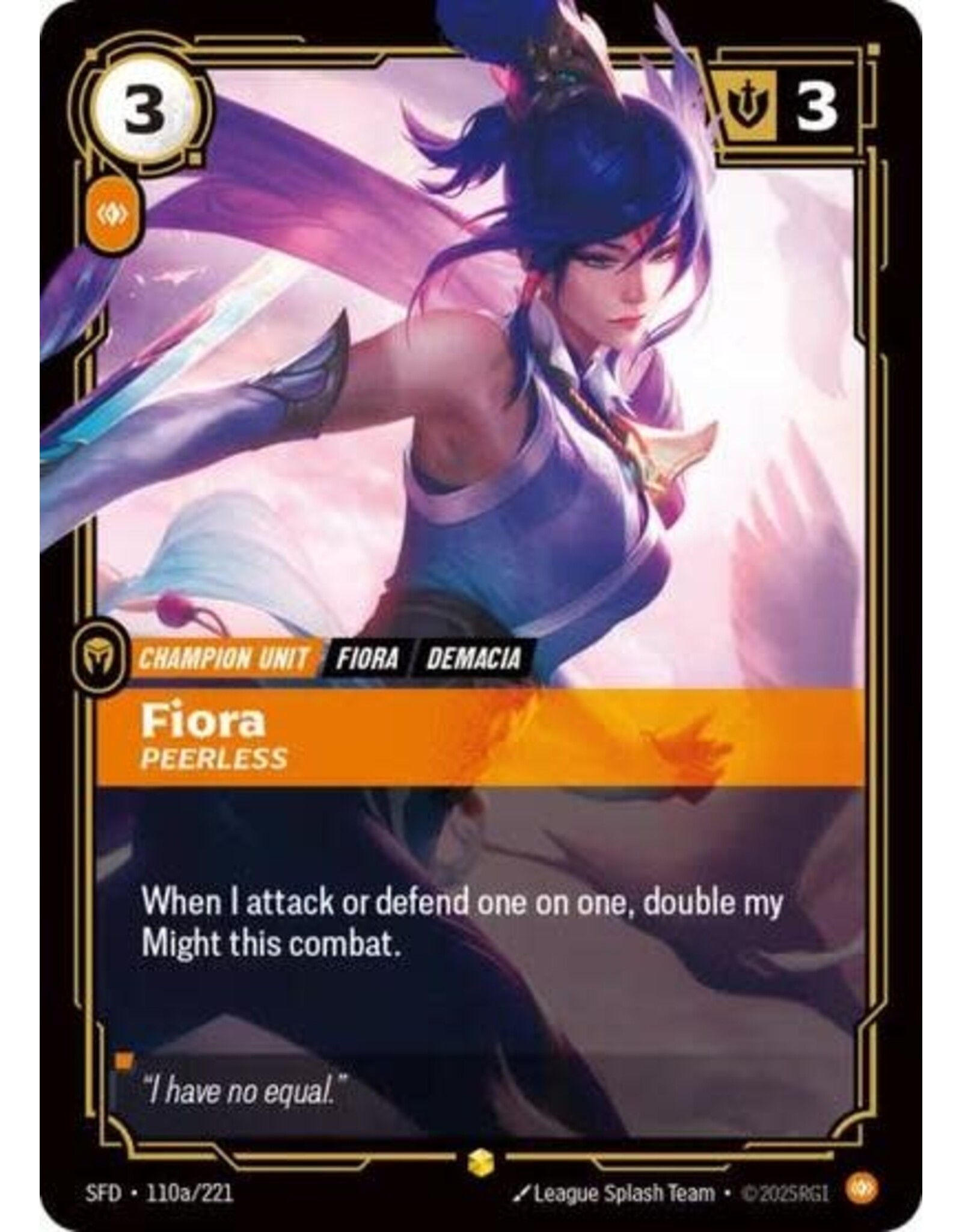 Fiora - Peerless (Alternate Art) - 110a/221 (Foil, Showcase)