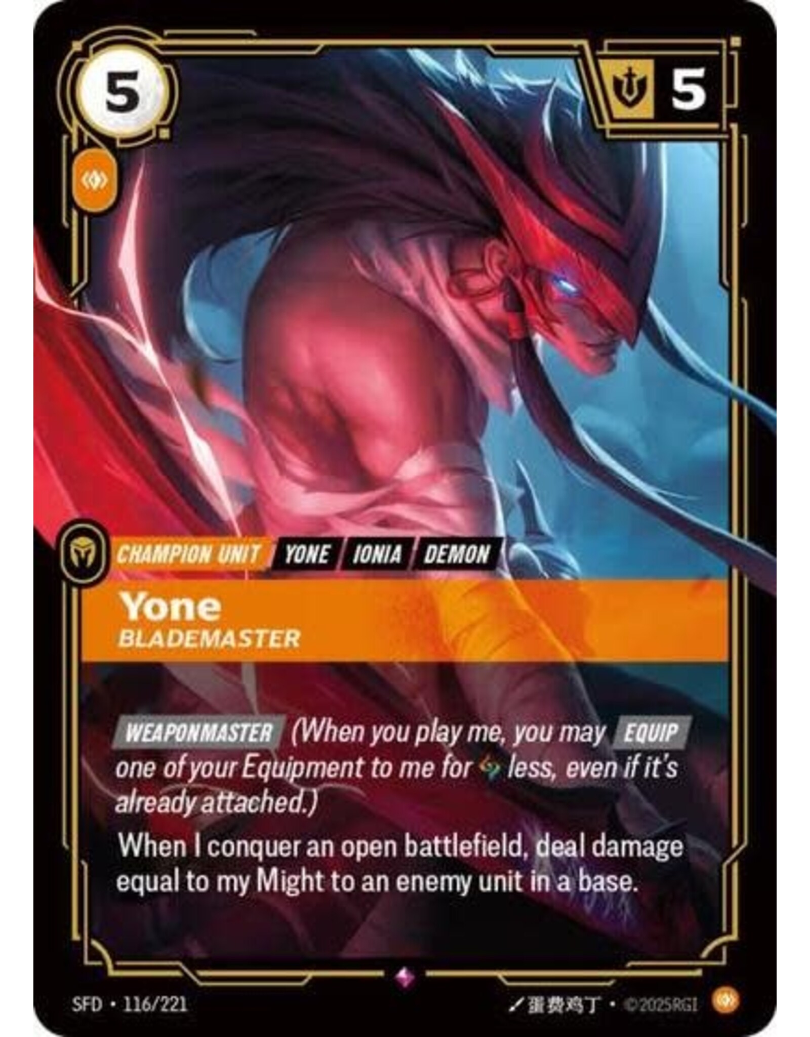 Yone - Blademaster - 116/221 (Foil, Rare)