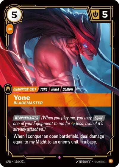 Yone - Blademaster - 116/221 (Foil, Rare)