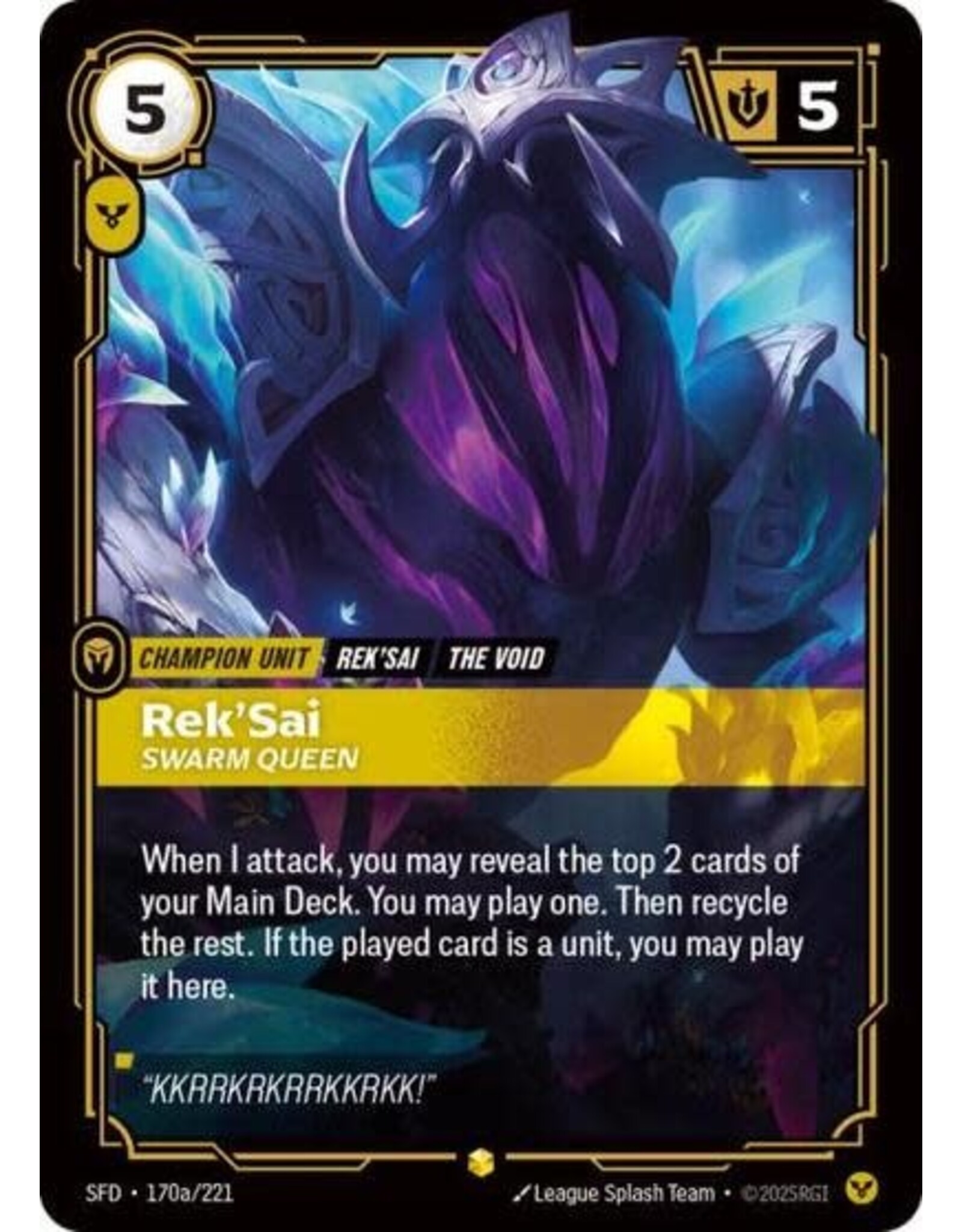 Rek'Sai - Swarm Queen (Alternate Art) - 170a/221 (Foil, Showcase)