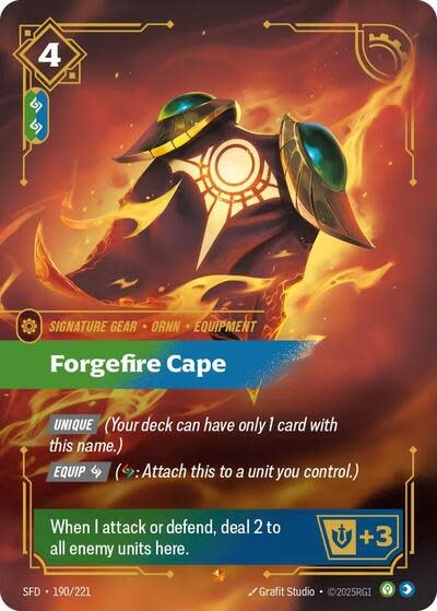 Forgefire Cape - 190/221 (Foil, Epic)