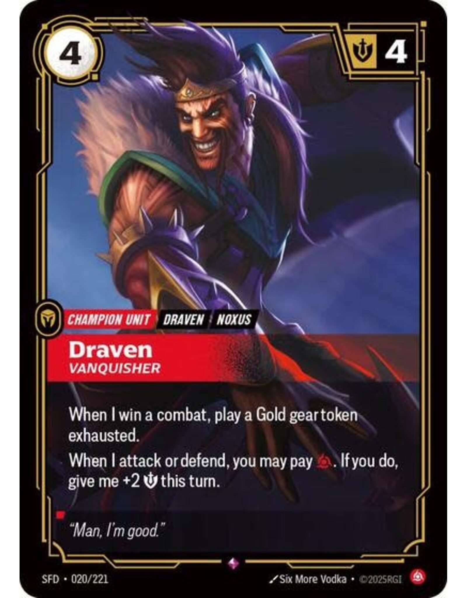 Draven - Vanquisher - 020/221 (Foil, Rare)