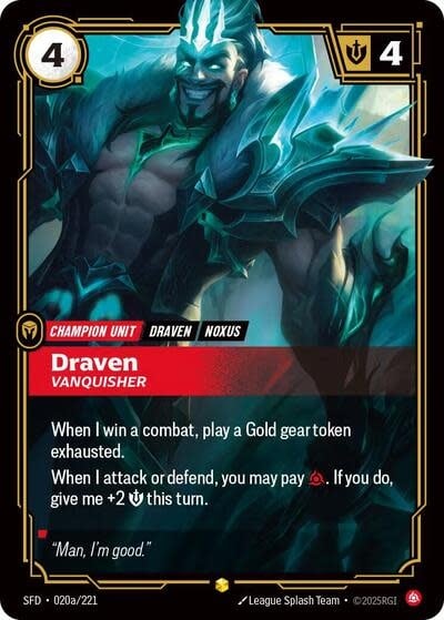 Draven - Vanquisher (Alternate Art) - 020a/221 (Foil, Showcase)