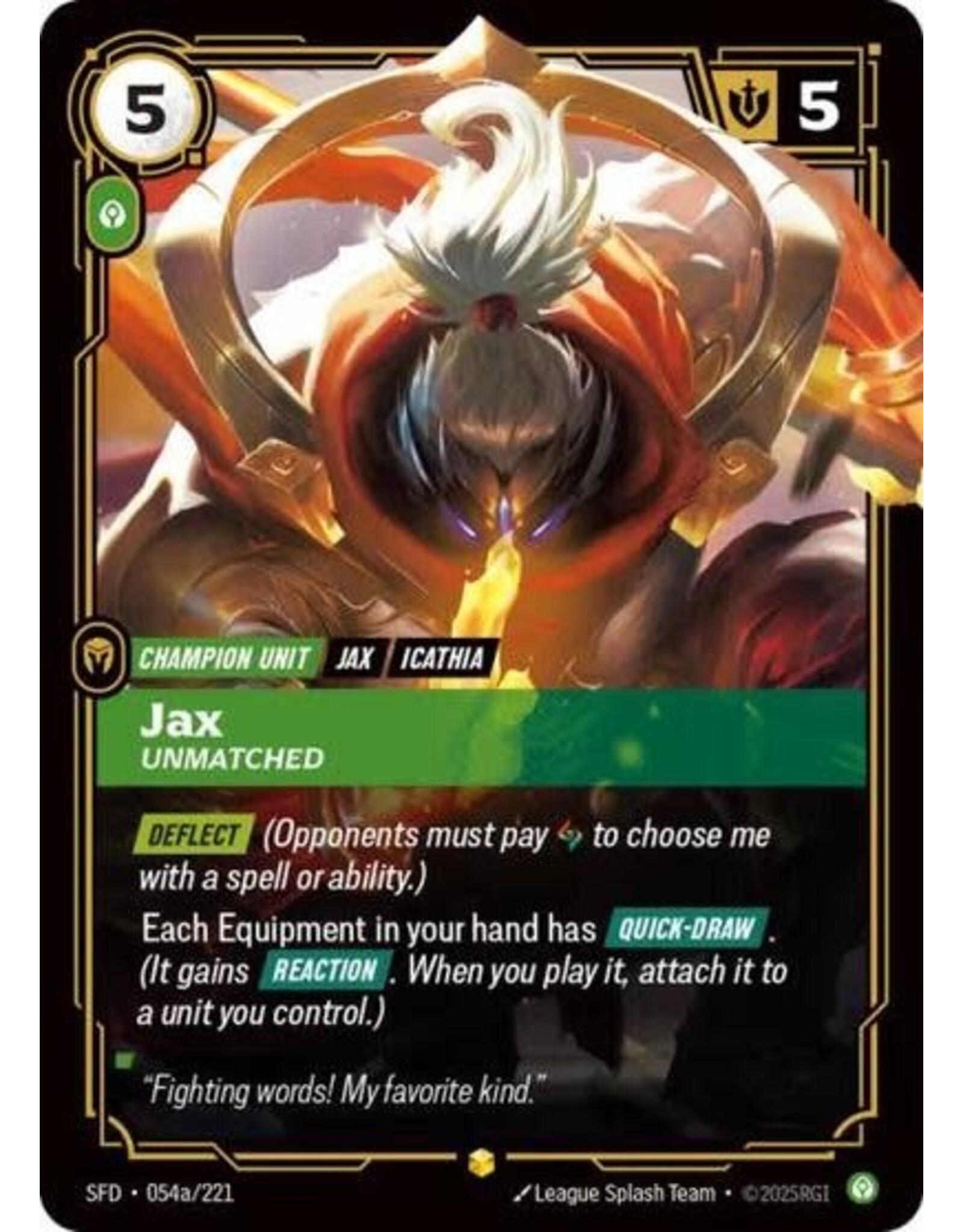 Jax - Unmatched (Alternate Art) - 054a/221 (Foil, Showcase)
