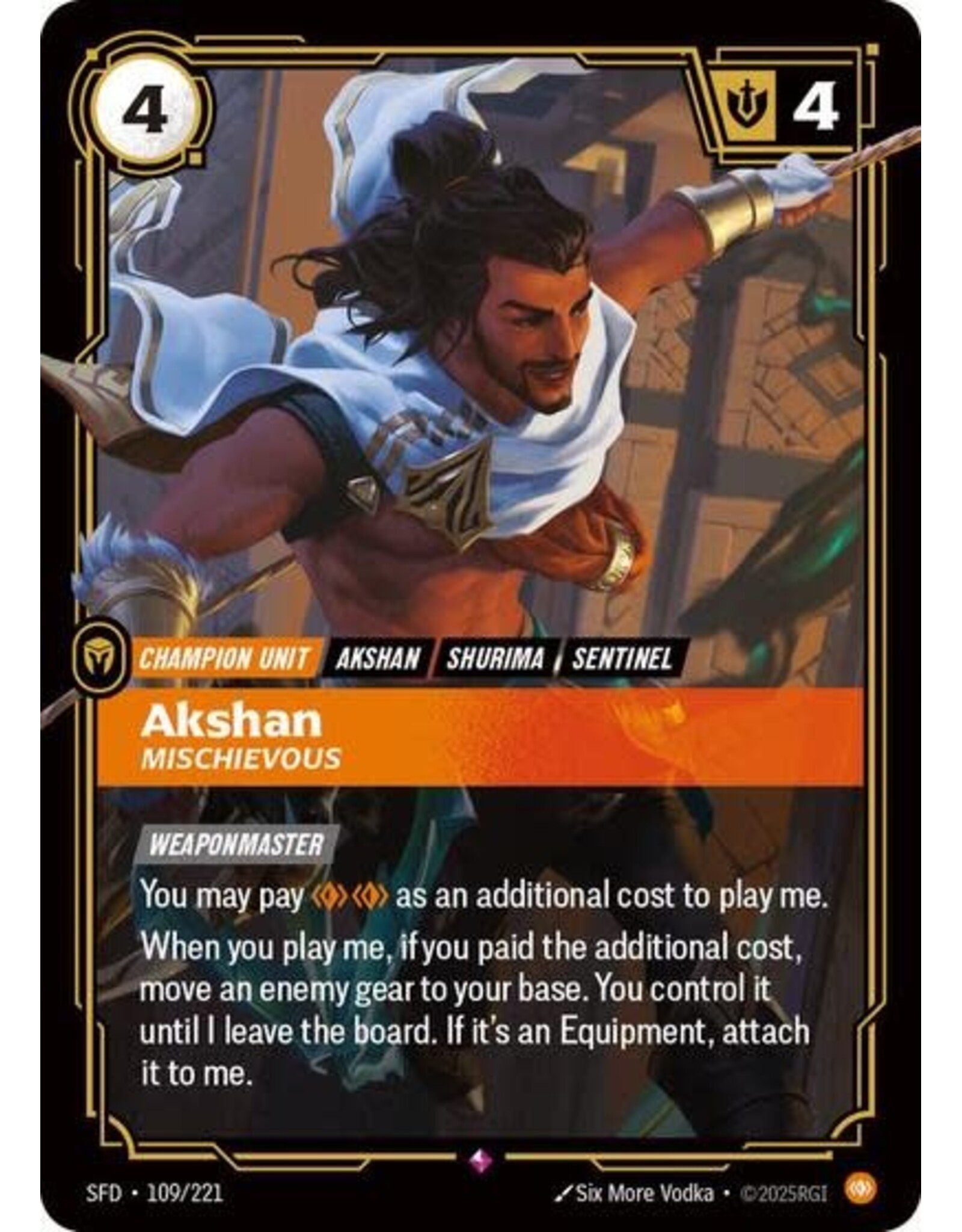 Akshan - Mischievous - 109/221 (Foil, Rare)