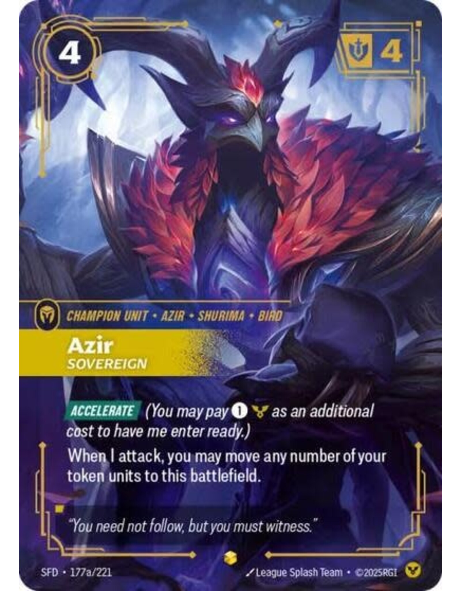 Azir - Sovereign (Alternate Art) - 177a/221 (Foil, Showcase)