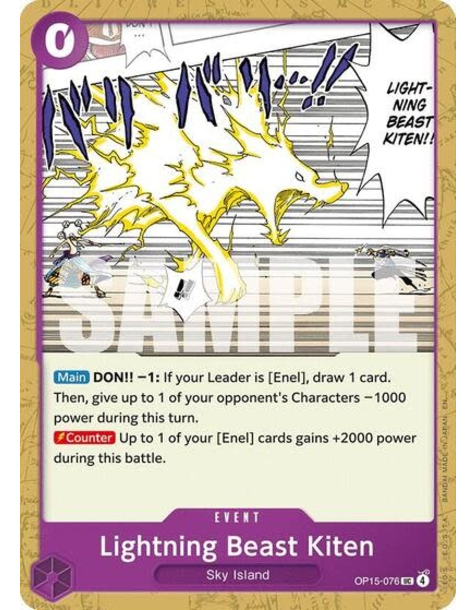 Lightning Beast Kiten - OP15-076 (Normal, UC)