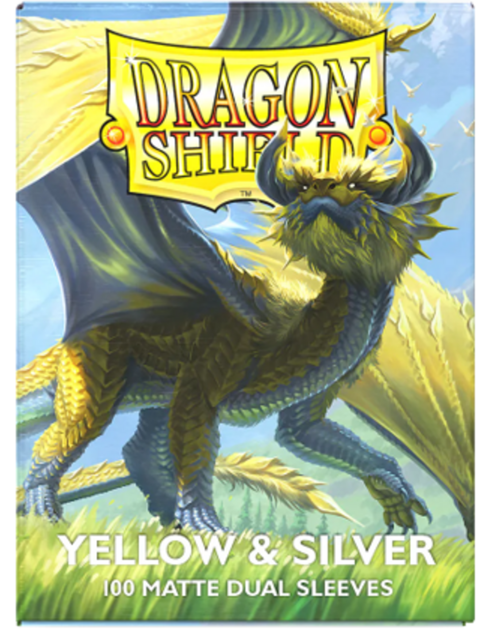 dragon shield Trading Card Sleeves (Dual Matte Yellow And Silver) 100ct