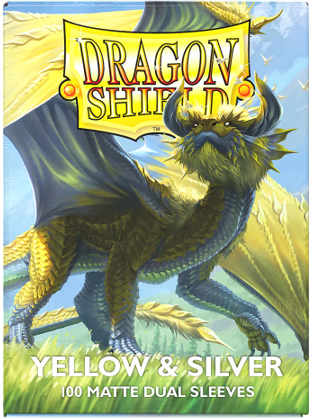 dragon shield Trading Card Sleeves (Dual Matte Yellow And Silver) 100ct