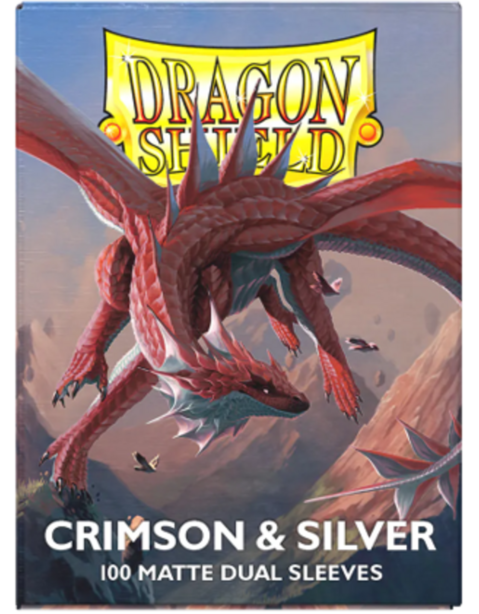 dragon shield Trading Card Sleeves (Dual Matte Crimson And Silver) 100ct