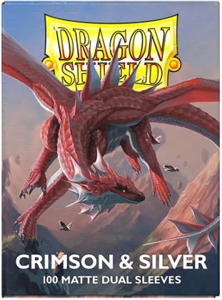 dragon shield Trading Card Sleeves (Dual Matte Crimson And Silver) 100ct
