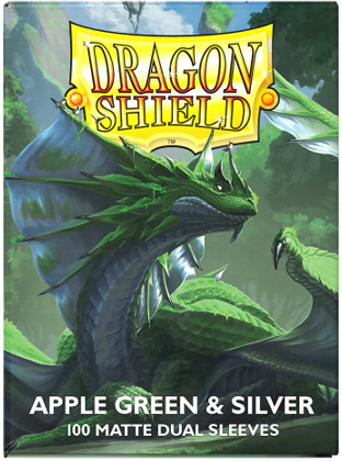 dragon shield Trading Card Sleeves (Dual Matte Apple Green And Silver) 100ct