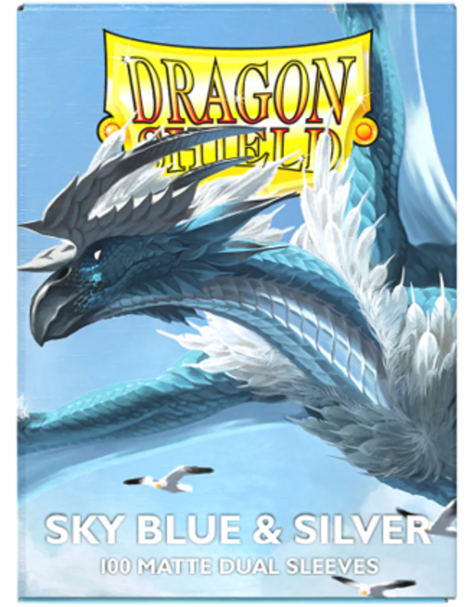 dragon shield Trading Card Sleeves (Dual Matte Sky Blue And Silver) 100ct