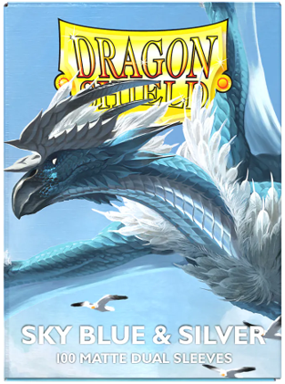 dragon shield Trading Card Sleeves (Dual Matte Sky Blue And Silver) 100ct