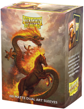 dragon shield Trading Card Sleeves (Dual Matte Fire Horse) 100ct