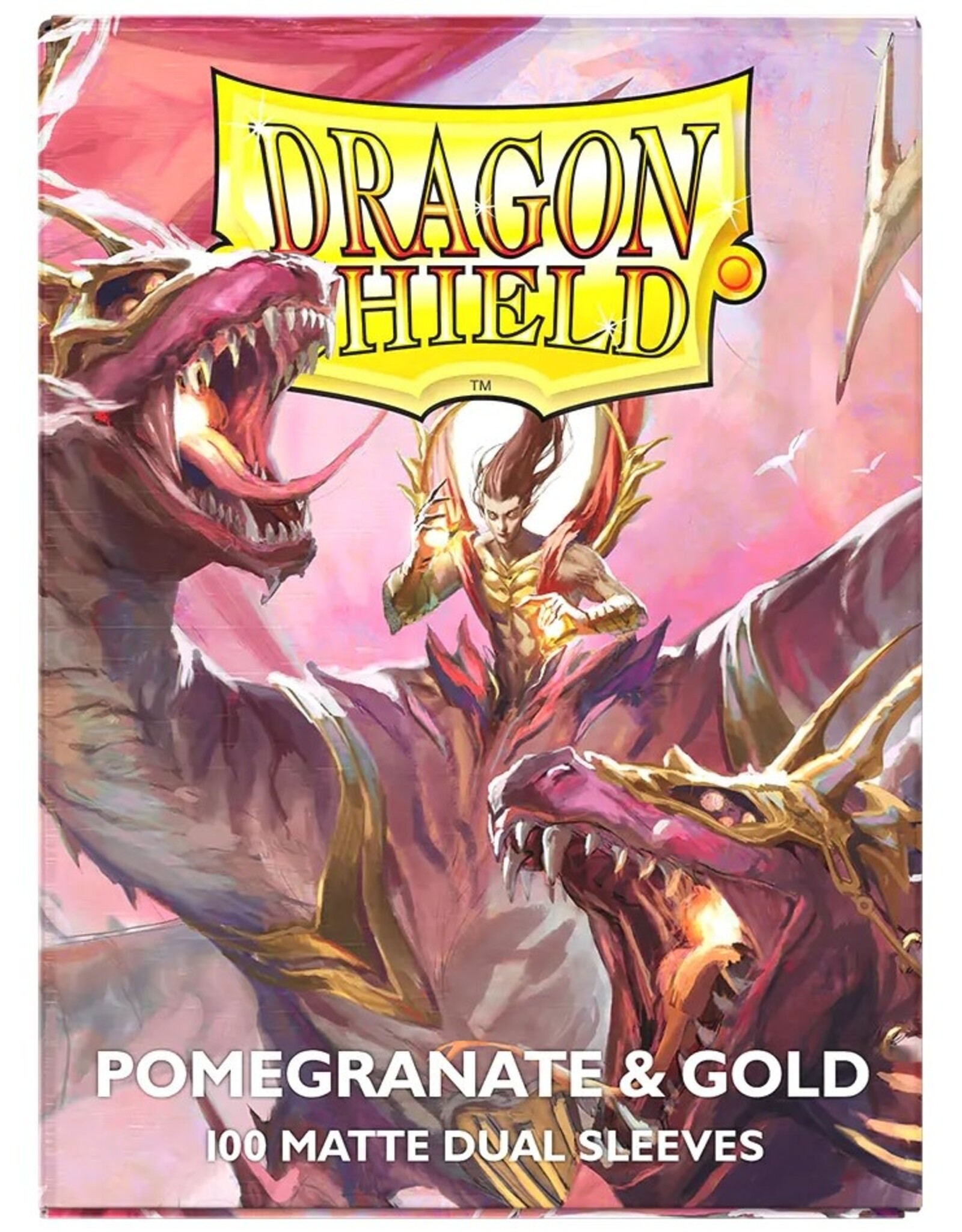 dragon shield Trading Card Sleeves (Dual Matte Pomegranate/Gold) 100ct