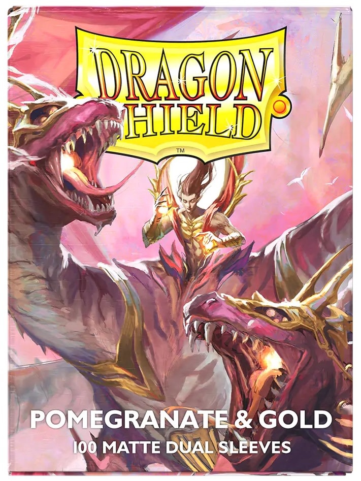 dragon shield Trading Card Sleeves (Dual Matte Pomegranate/Gold) 100ct