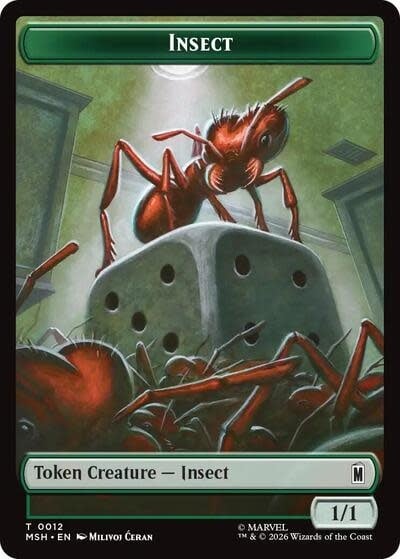 Insect // Clue Double-Sided Token - 012/017 (Foil, T)