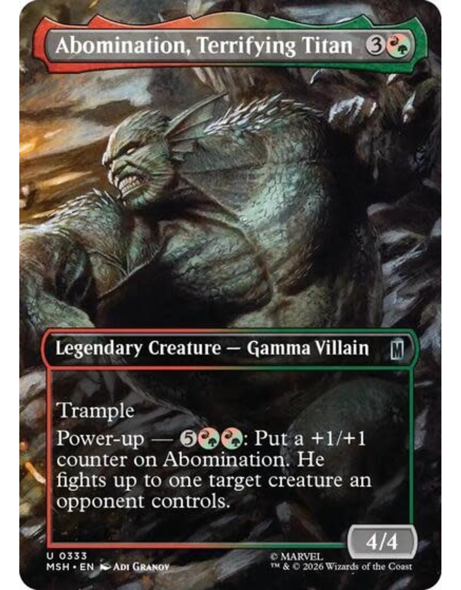 Abomination, Terrifying Titan (Borderless) - 333 (Foil, U)