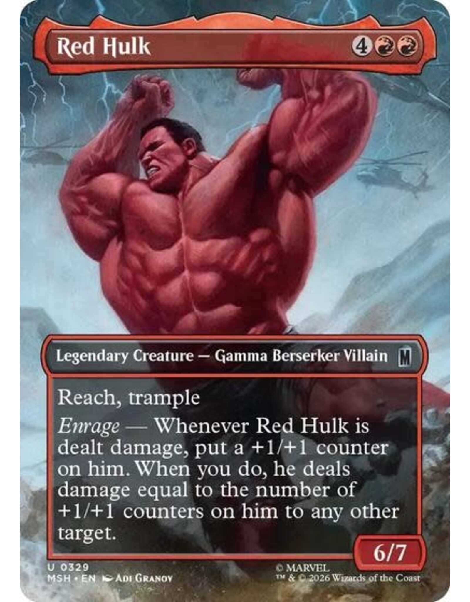 Red Hulk (Borderless) - 329 (Foil, U)