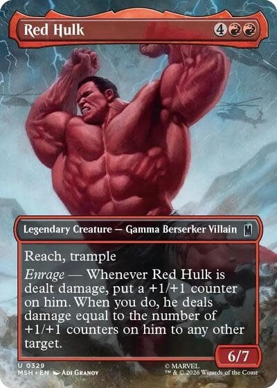 Red Hulk (Borderless) - 329 (Foil, U)