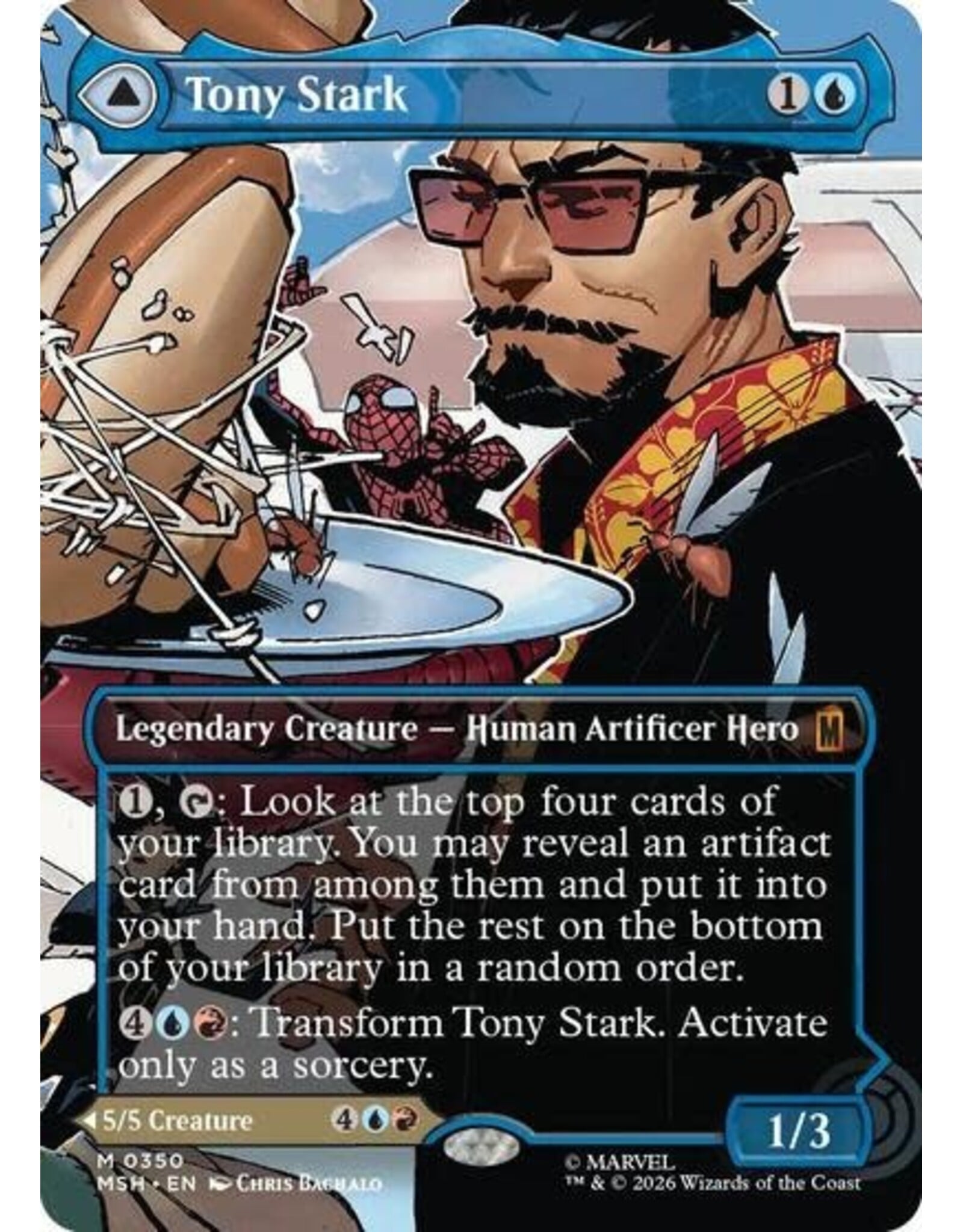 Tony Stark (Borderless) (0350) (Foil, M)