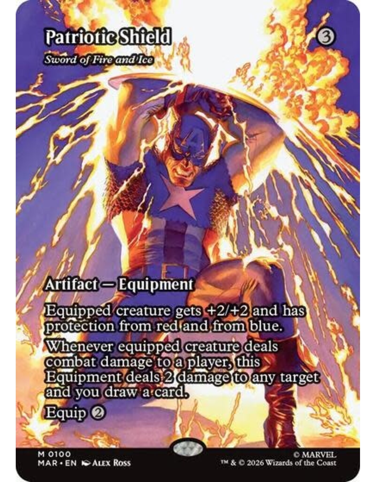 Patriotic Shield - Sword of Fire and Ice (Borderless) - 100 (Normal, M)