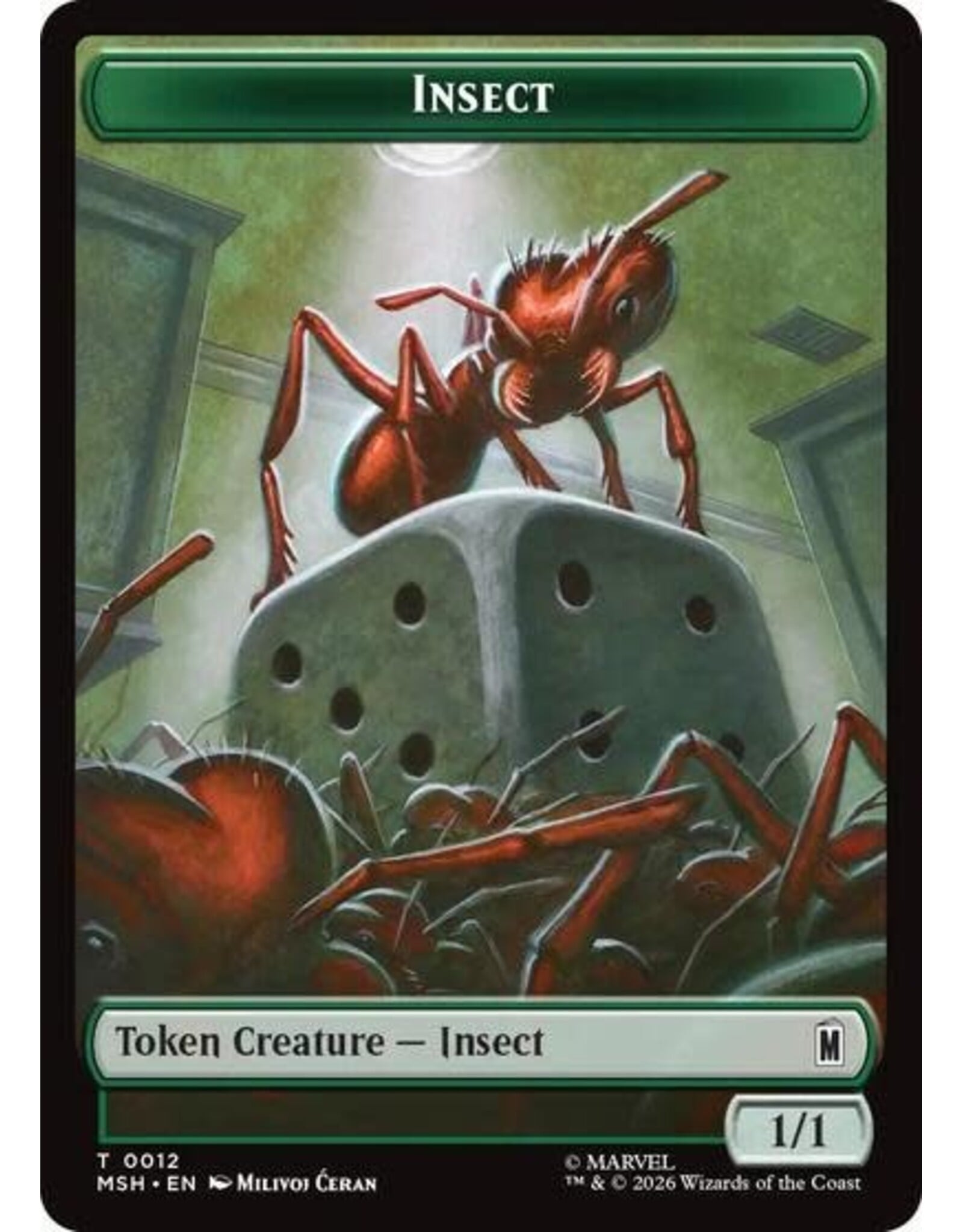Insect // Clue Double-Sided Token - 012/017 (Foil, T)