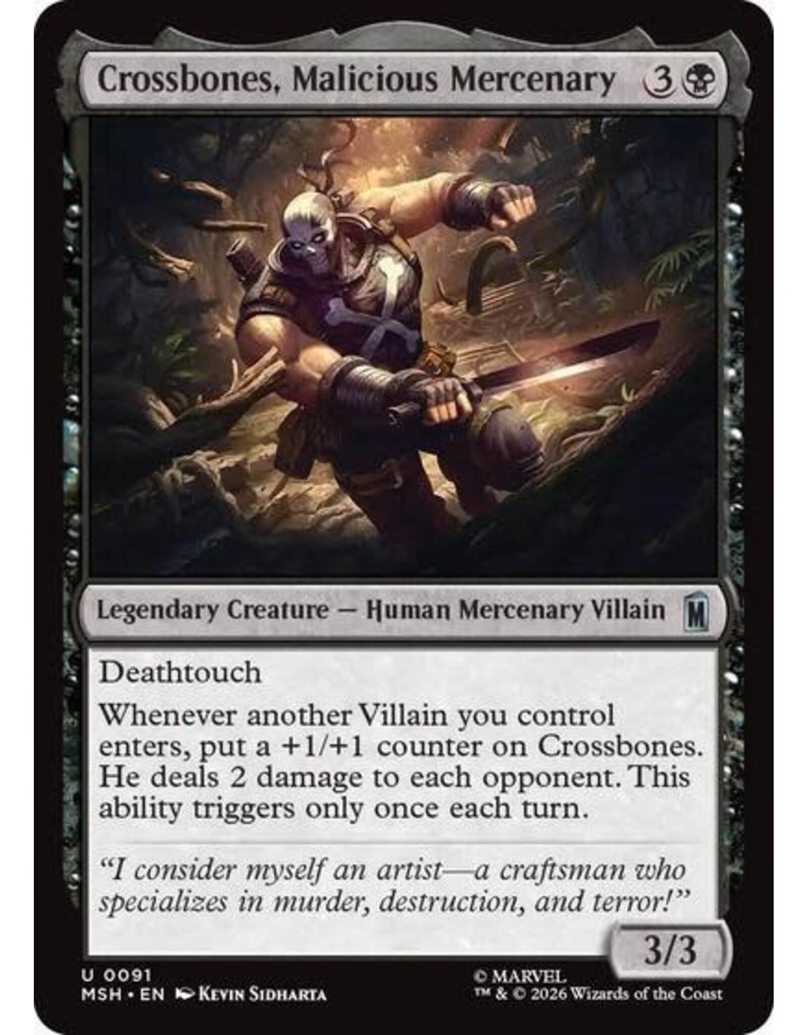 Crossbones, Malicious Mercenary - 91 (Foil, U)