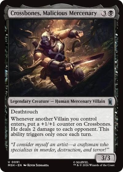 Crossbones, Malicious Mercenary - 91 (Foil, U)