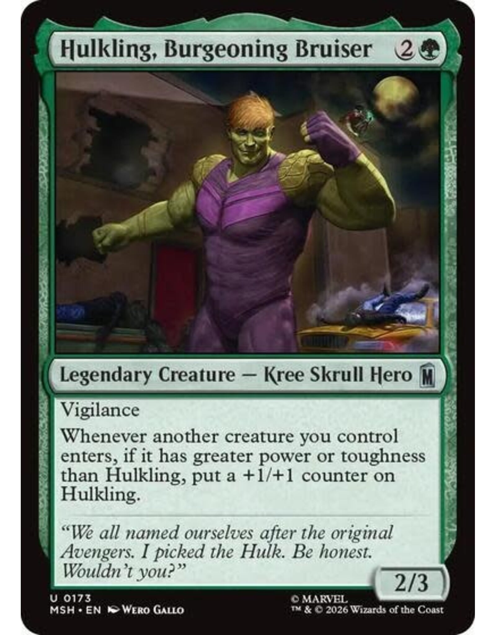 Hulkling, Burgeoning Bruiser - 173 (Foil, U)